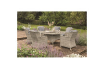 Eden Rose 6 Seater Round Set w/Lzy Susan & Parasol - 1.5m