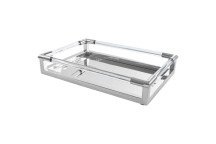 Lucita Tray - Silver Finish Steel, Clear Acrylic