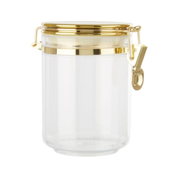 Gozo Medium Round Canister With Gold Clip