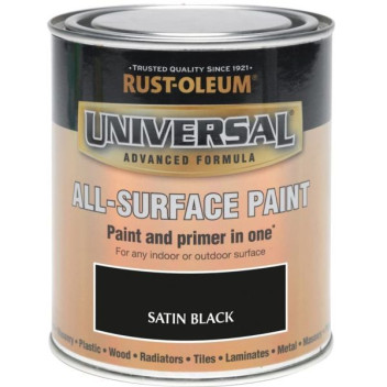 Universal All Surface Paint 750ml Satin Black