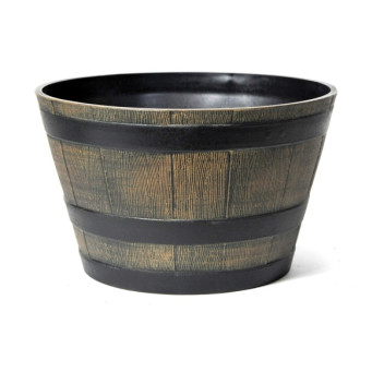 Wood Effect Barrel Planter Medium 44Cm