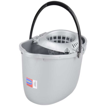 Plastic Mop Bucket And Wringer Silver