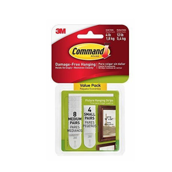 Command Damage Free Picture Hanging Strips (8 Medium,4 Small)