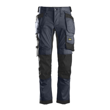 Snickers Allround Stretch Trousers Steel Navy / Black Size 92 Holster
