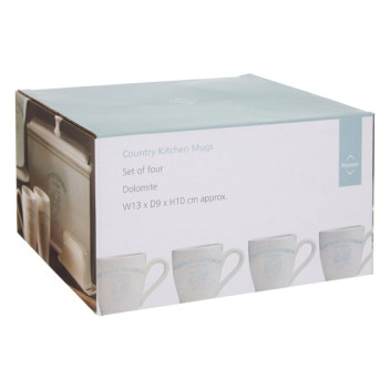 Country Kitchen Mugs - Set of 4 Cream Dolomite