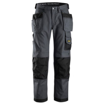 Snickers Canvas+ Trousers Steel Grey W33\" L32\" - Size 48