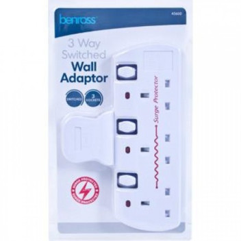 Atko 3 Way Switched Surge Adaptor