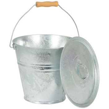 Sirocco Galvanised Ash Bucket C/W Lid