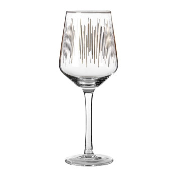 Deco Hand Blown Wine Glasses Set Of 4
