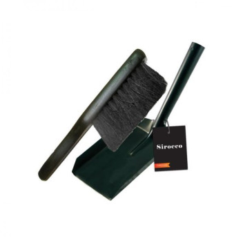 Sirocco Fire Shovel & Brush Set Black