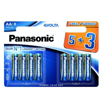 Panasonic Evolta AA Alkaline Barrery - 5 + 3 Free