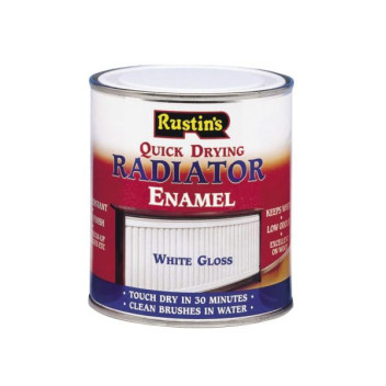 Rustins Radiator Enamel Satin White 500ml