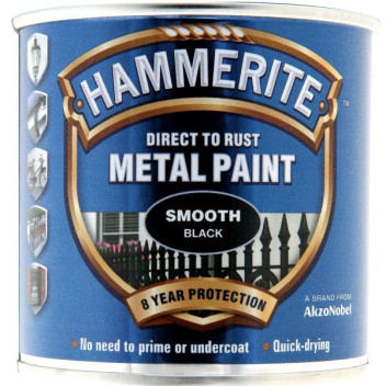 Hammerite Metal Paint Smooth Black 250ml