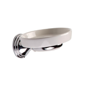 Tema Arno Chrome Soap Dish With Ceramic Dish