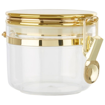Gozo Small Round Canister With Gold Clip